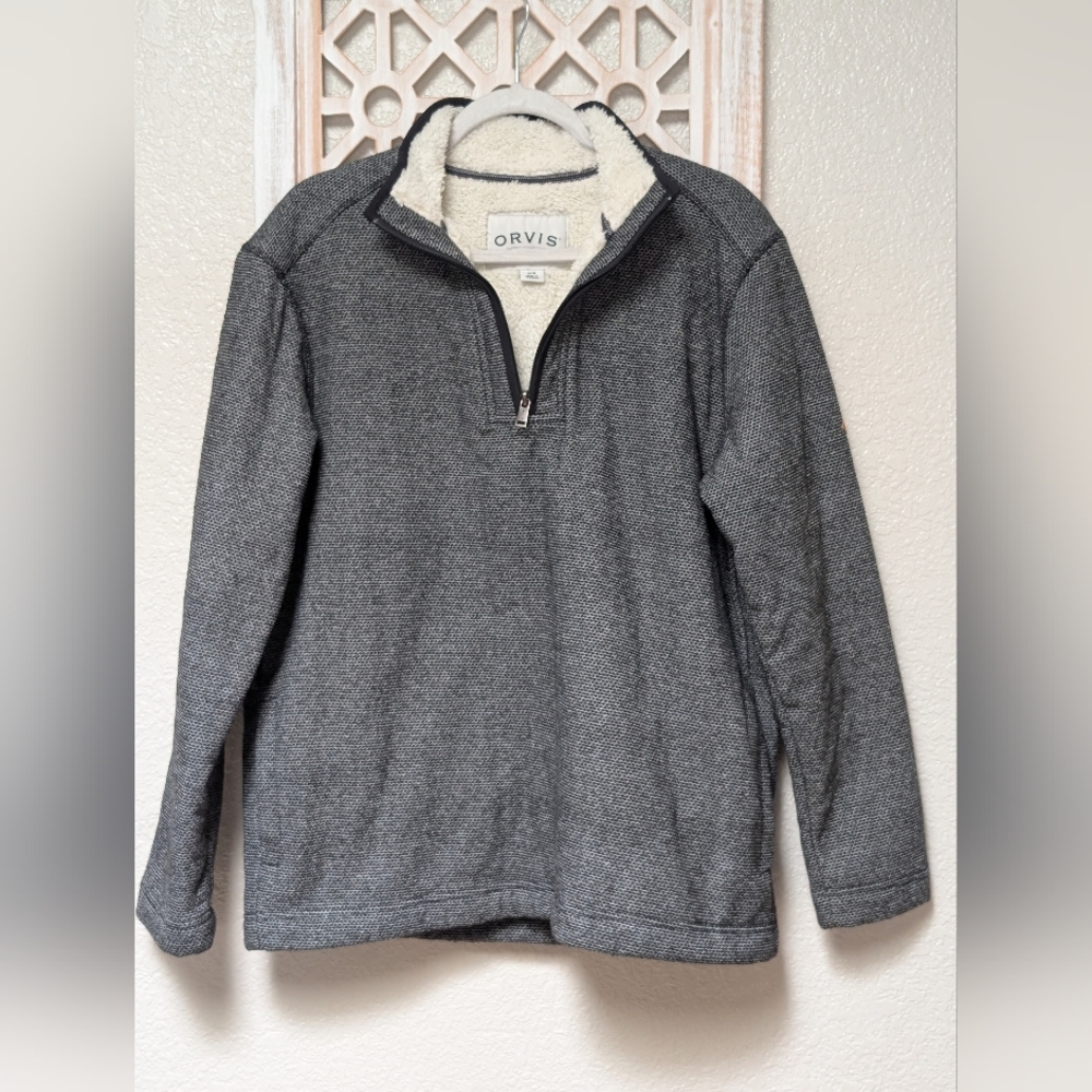 Orvis Classic Collection 1/4 Zip Sherpa Lined Brighton Sweater Mens Medium